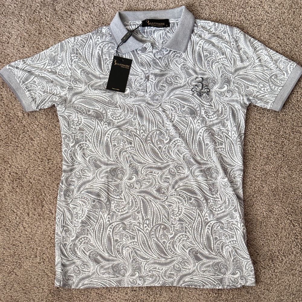 Silver Pattern Polo Shirt